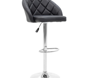 Bar stool Balina pakoworld height adjustable chrome metal with PVC in black