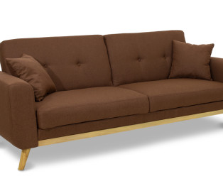 Καναπές-κρεβάτι Carmelo με καφέ ύφασμα 214x80x86εκ