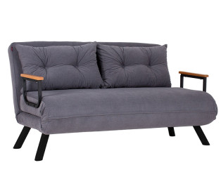 2-seater sofa bed PWF-0546 pakoworld anthracite fabric-black 133x78x78cm