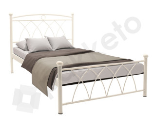 Κρεβάτι Shay μεταλλικό χρώμα εκρού gloss  110x190εκ