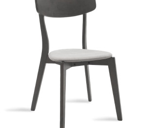 Καρέκλα Toto pakoworld γκρι ύφασμα-rubberwood ανθρακί πόδι