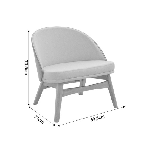 Καρέκλα Sarian pakoworld μπεζ ύφασμα-rubberwood φυσικό πόδι 69,5x71x70.5εκ