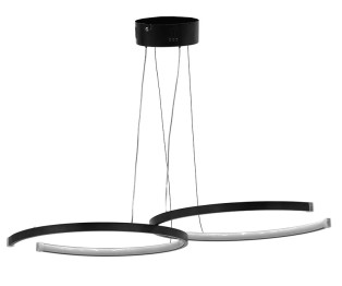 Φωτιστικό οροφής δίφωτο PWL-1176 pakoworld LED 3000K μαύρο 66x39x44εκ