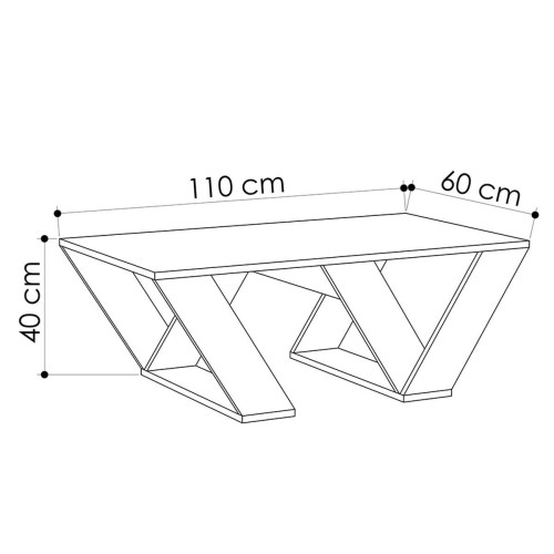 Τραπέζι σαλονιού PIPRA pakoworld σε χρώμα λευκό 110x60x40