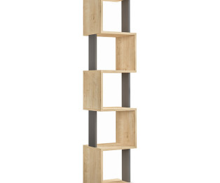 Bookcase - Column Piri pakoworld oak-anthracite 35x30x161cm