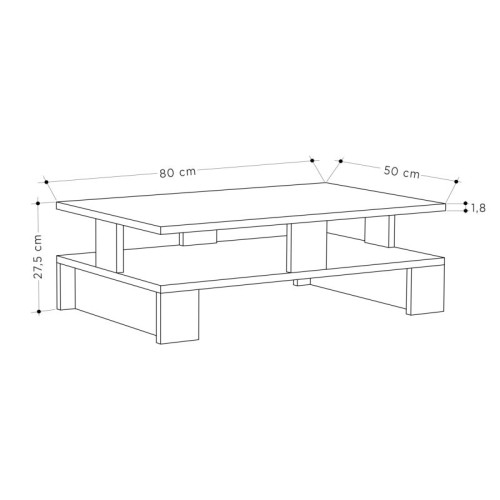 Τραπέζι σαλονιού Mansu pakoworld γκρι antique 80x50x27.5εκ