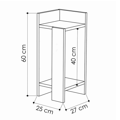 Κομοδίνο Immerse pakoworld σετ 2 τμχ. λευκό 27x25x60εκ