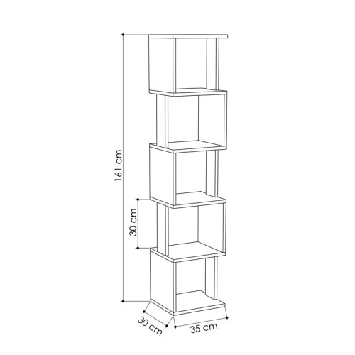 Βιβλιοθήκη - στήλη Piri pakoworld λευκό μελαμίνης 35x30x161εκ