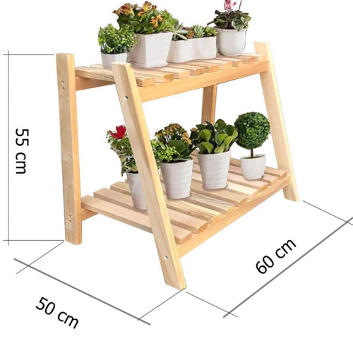 Ραφιέρα-στάντ φυτών Tisa pakoworld ξύλο φυσικό 60x50x55εκ