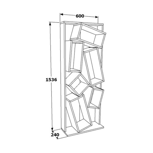 Βιβλιοθήκη Jamey pakoworld φυσικό-λευκό 60x24x153,6εκ