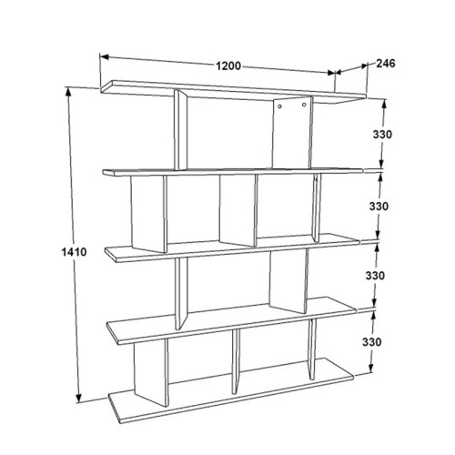 Βιβλιοθήκη Ratu pakoworld λευκό 120x24,6x141εκ