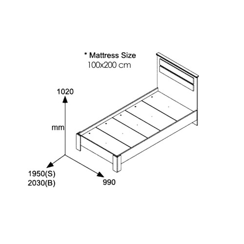 Κρεβάτι μονό OLYMPUS pakoworld σε χρώμα wenge 100x200εκ