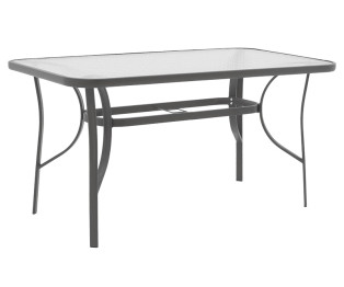 Τραπέζι Ensure pakoworld ανθρακί μέταλλο-tempered γυαλί 120x80x70εκ