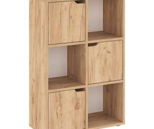 Βιβλιοθήκη Bookel pakoworld μελαμίνης σε oak απόχρωση 59.5x27.5x89εκ