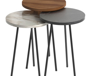 Βοηθητικά τραπέζια σαλονιού Cormac pakoworld σετ 3τεμ πολύχρωμο