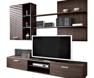 Σύνθετο σαλονιού Salome pakoworld LED wenge 200x41x190εκ