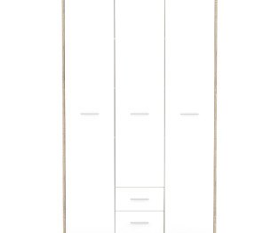 Ντουλάπα ρούχων Serenity pakoworld τρίφυλλη sonoma-λευκό 118.5x54x196.5εκ