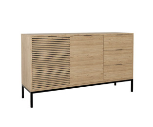 Μπουφές Leodrif pakoworld μελαμίνης oak-μαύρο 140x40x80εκ