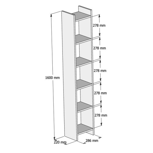 Βιβλιοθήκη Darco pakoworld μελαμίνης λευκό 28.6x22x160εκ