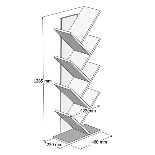 Βιβλιοθήκη Luptus pakoworld μελαμίνης oak 46x22x128.5εκ