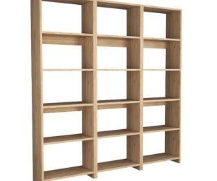 Βιβλιοθήκη Rabuku pakoworld σε oak  απόχρωση 146x22x123εκ