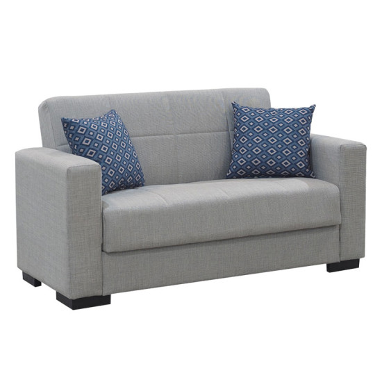 2 seater sofa-bed Vox pakoworld fabric grey 148x77x80cm
