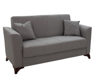 2 seater sofa-bed Asma pakoworld fabric grey 156x76x85cm