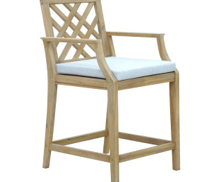 Καρέκλα Amalfi pakoworld μασίφ ξύλο ακακίας-μπεζ ύφασμα 59x63.5x104.9εκ