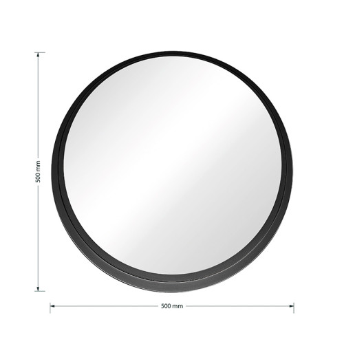 Καθρέπτης Round 3 pakoworld μαύρο 50x8x50εκ