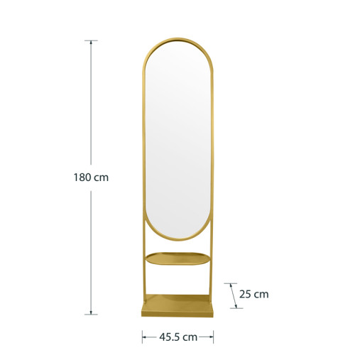 Καθρέπτης Anelsa pakoworld χρυσό 45.5x25x180εκ