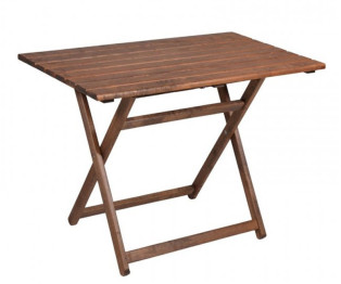 Τραπέζι Retto pakoworld μασίφ ξύλο οξιάς καρυδί εμποτισμού 100x60x71εκ
