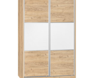 Ντουλάπα ρούχων Griffin pakoworld δίφυλλη με συρόμενες πόρτες χρώμα φυσικό mo 121x56.5x180.5εκ