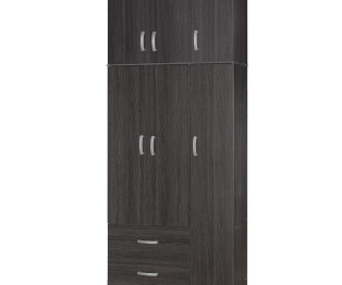 Ντουλάπα τρίφυλλη και πατάρι Zelia pakoworld wenge 90x42x180εκ.