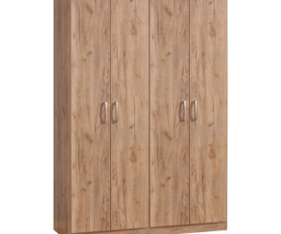 Ντουλάπα ρούχων τετράφυλλη Jonar I pakoworld χρώμα oak 120x42x180εκ