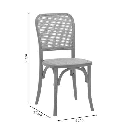 Καρέκλα Kalliope pakoworld φυσικό ξύλο οξιάς-φυσικό rattan 45x50x89εκ