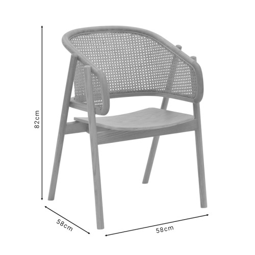 Πολυθρόνα Wenzy pakoworld φυσικό ξύλο 58x58x82εκ