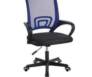 Καρέκλα γραφείου εργασίας Berto I pakoworld ύφασμα mesh μπλε-μαύρο 56x47x85-95εκ