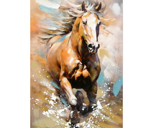 Πίνακας σε καμβά Horse Inart 60x3x90εκ