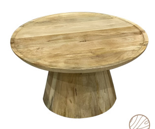 Tραπέζι σαλονιού Aliki Inart φυσικό μασίφ mango ξύλο Φ90x40εκ
