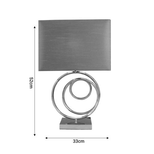 Επιτραπέζιο φωτιστικό Tableder Inart Ε27 ασημί μέταλλο-γκρι ύφασμα 33x17x52εκ