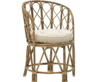 Πολυθρόνα Rostan Inart φυσικό rattan με μαξιλάρι 60x46x80εκ