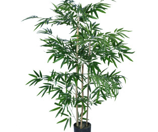 Διακοσμητικό φυτό Bamboo σε γλάστρα Inart πράσινο pp Υ130εκ