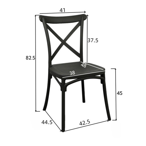 Καρέκλα Crossie pakoworld pp σε απόχρωση μπλε 38x46.5x82εκ