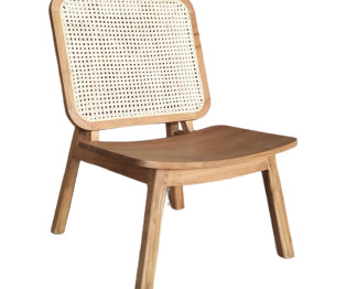 Καρέκλα Viborg pakoworld φυσικό teak ξύλο-φυσικό rattan 60x75x87εκ