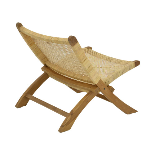 Καρέκλα Jerenze pakoworld φυσικό teak ξύλο-rattan 65x78x68εκ