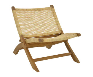 Καρέκλα Jerenze pakoworld φυσικό teak ξύλο-rattan 65x78x68εκ