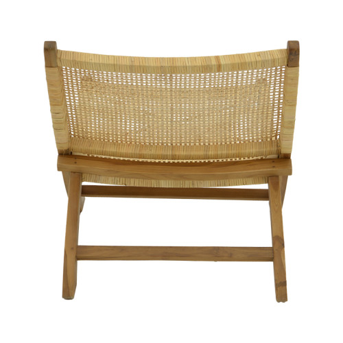 Καρέκλα Jerenze pakoworld φυσικό teak ξύλο-rattan 65x78x68εκ