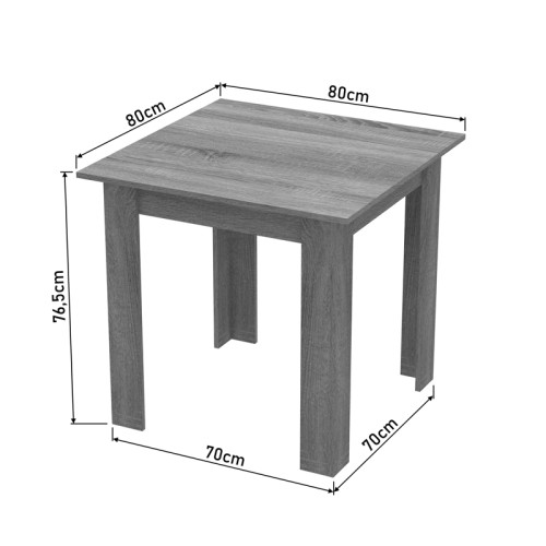 Τραπέζι Manka I pakoworld μελαμίνη σε λευκή απόχρωση 80x80x77εκ